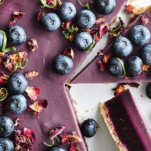 Vegan blueberry & lime tart
