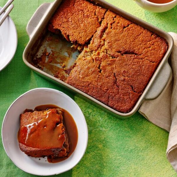 Vegan sticky toffee pudding