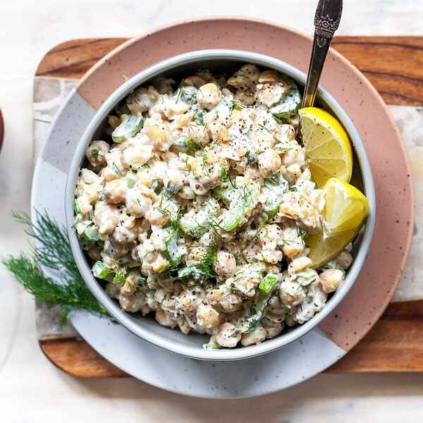 Mashed Chickpea Salad with Dill & Capers
