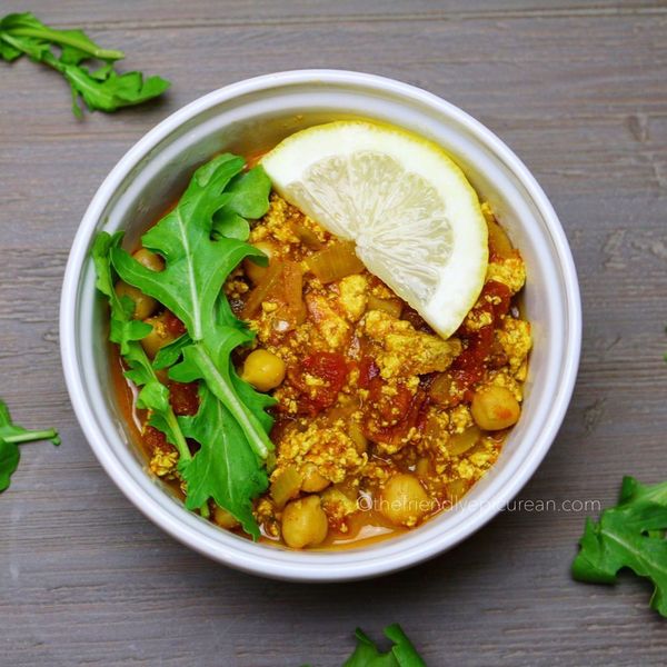 Chana Masala Pockets with Tofu and Arugula