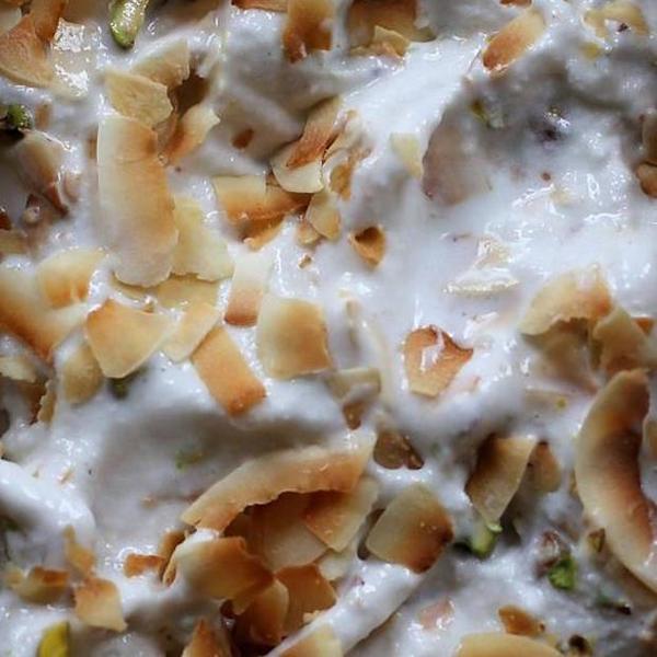 Vegan Toasted Coconut And Pistachio Ice Cream