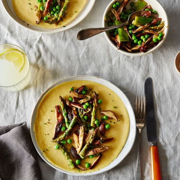 Savory Vegan Chickpea Crêpes with Spring Vegetable Ragout