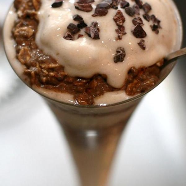 Carob Banana Soft Serve Vegan Overnight Oats