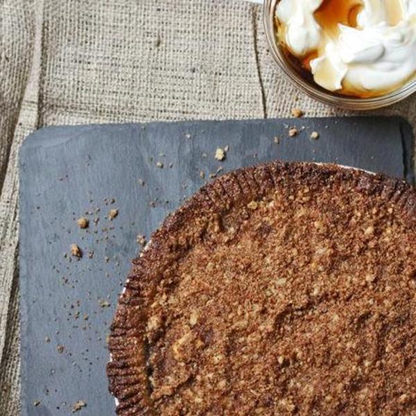 Apple, Pear, And Sage Pie With Maple Walnut Crunch And Salted Honey Yogurt