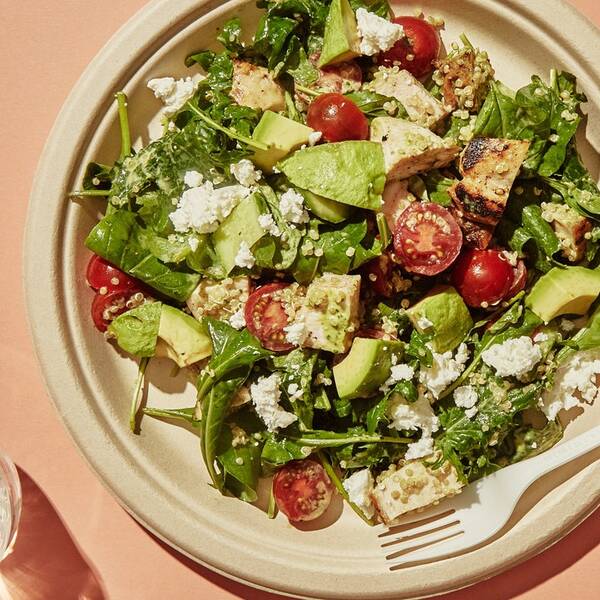 Grilled Chicken and Quinoa with Matcha Dressing