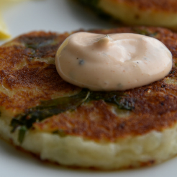 Garlic Potato Kale Cakes