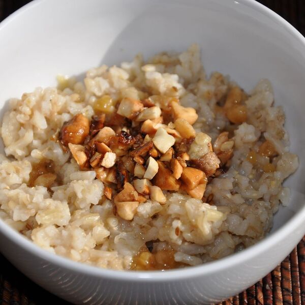 Sweet and Savory Oat and Brown Basmati Porridge