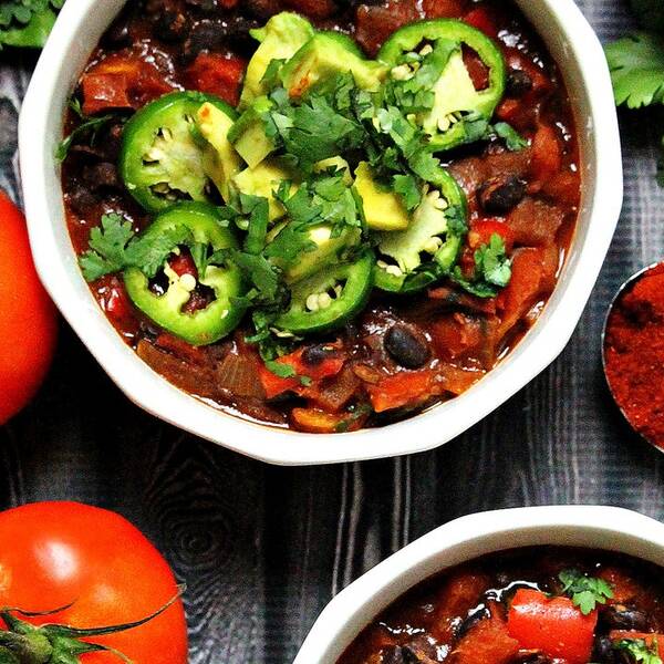 Vegan Smoked Paprika and Black Bean Chili