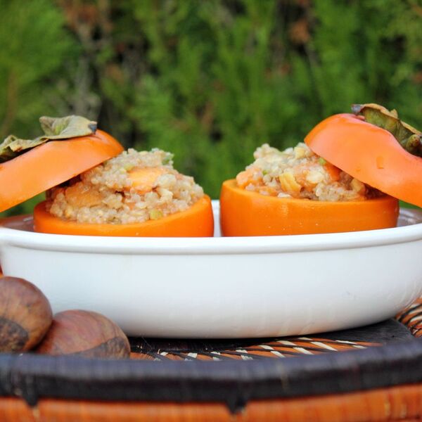 Oven Roasted Stuffed Persimmons (Vegan + Gluten Free)