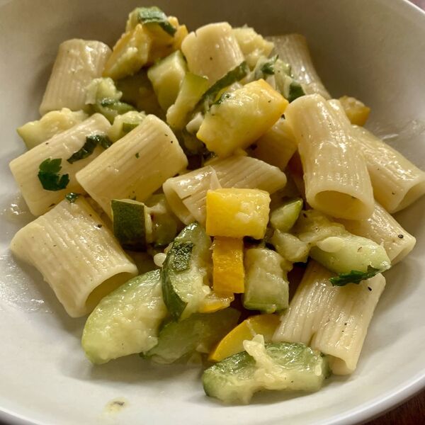 Summer zucchini pasta with fresh herbs
