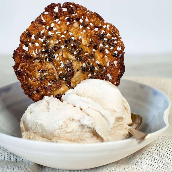 Cocoa Nib-Almond Lace Cookies