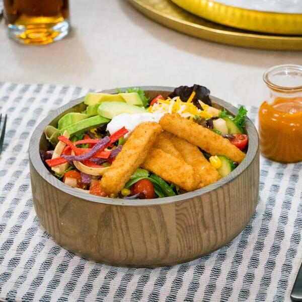 Southwestern Crispy Fish Taco Salad