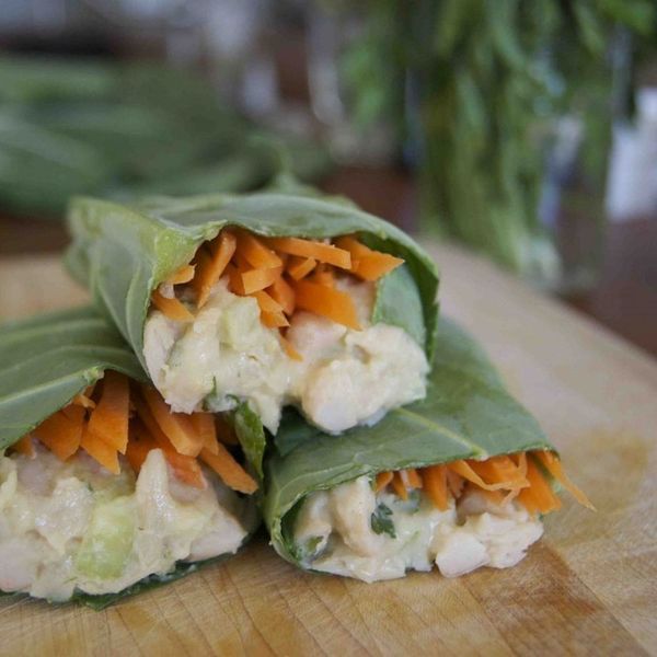 Collard Green Wrap with White Bean Salad