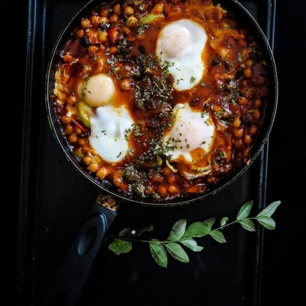 Luscious Tomatoes, Chickpeas, and Eggs