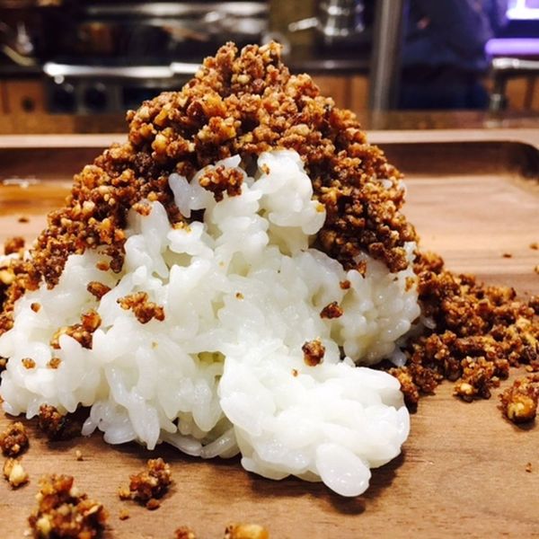 Coconut Rice with Pulverized Caramelized Pecans