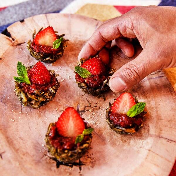Strawberry and Wild Rice Tartlets