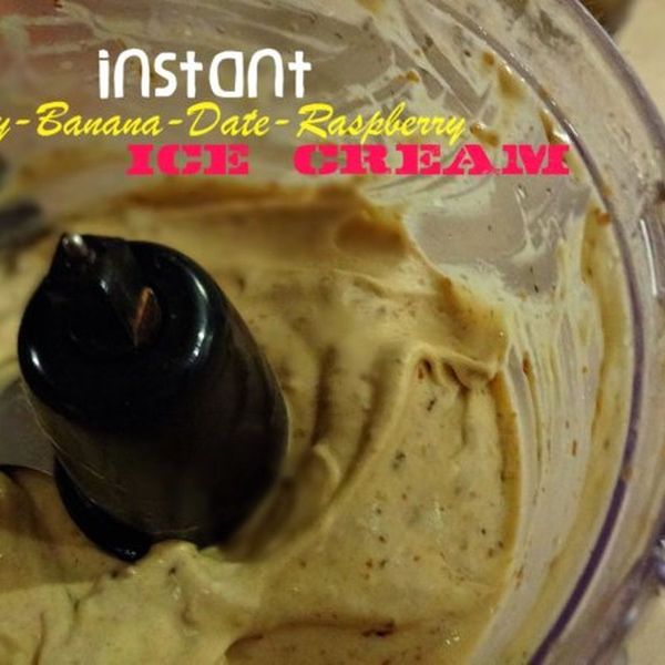 Instant Whiskey-Banana-Date-Raspberry Ice Cream