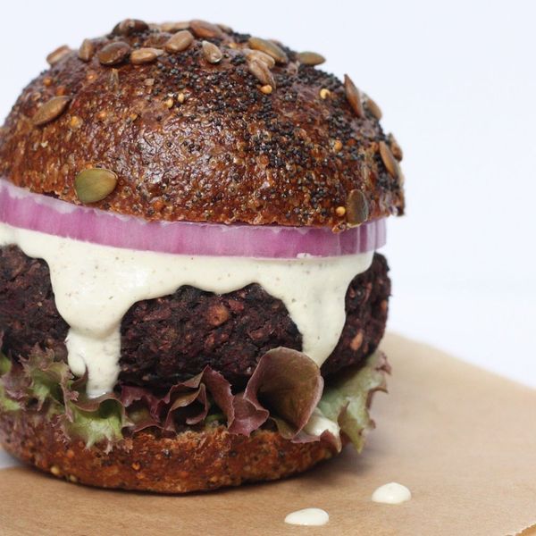 Mushroom Beet Black Bean Burger