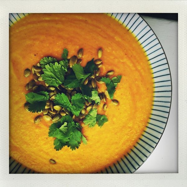 Roasted, Curried Sweet Potato Soup