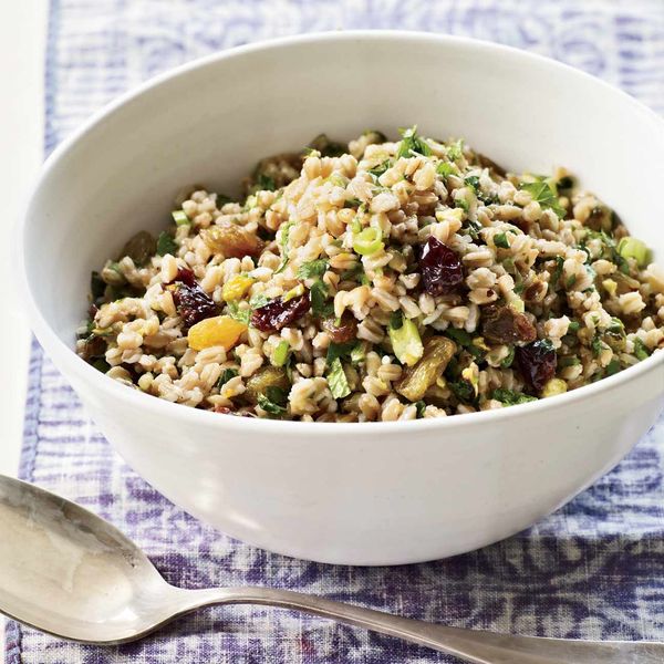 Farro Salad with Winter Fruit, Pistachios and Ginger