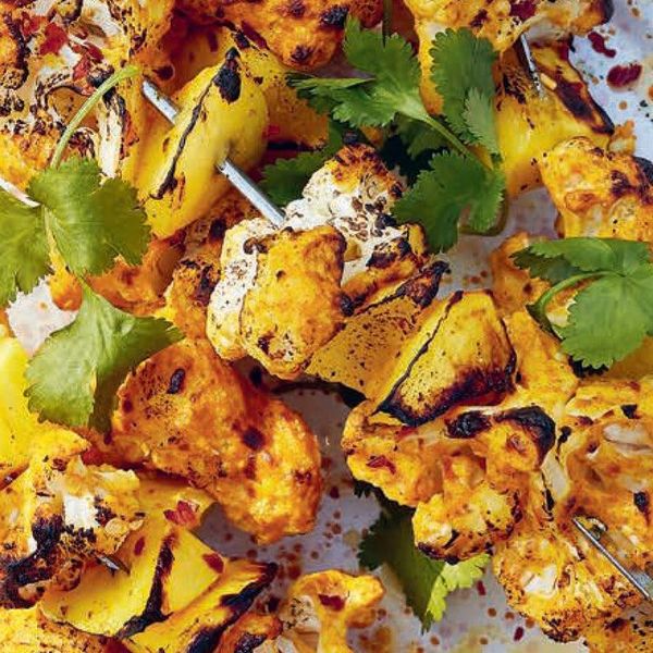 Spiced Yogurt-Marinated Grilled Cauliflower With Mango