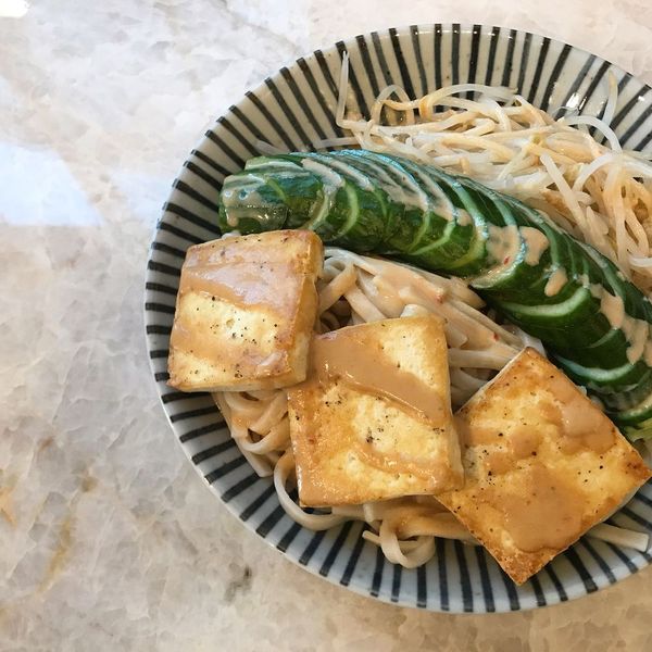 Chilled spicy tahini noodle bowl
