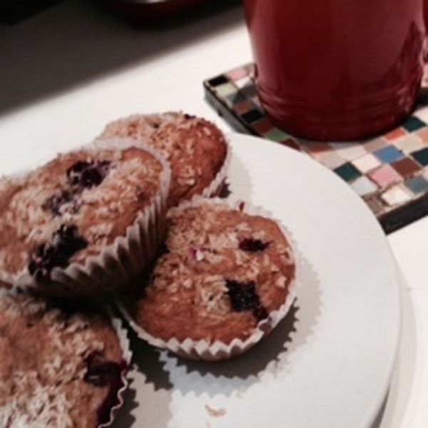 Blueberry Coconut Spelt Muffins
