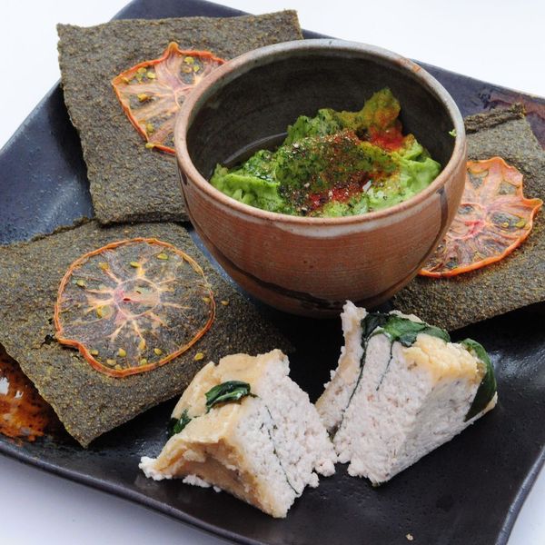 Wild Garlic dehydrated Chia Crackers by Kirsty Wright