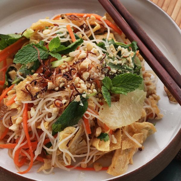 Vietnamese Citrus and Noodle Salad With Fresh Herbs and Fried Yuba (Tofu Skin) Recipe