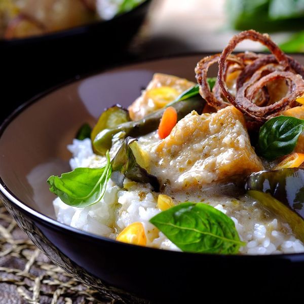 Tofu and Eggplant Green Curry