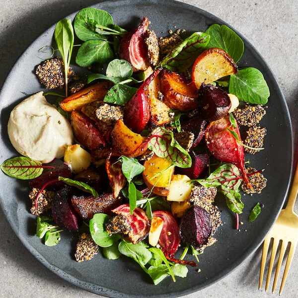 Roasted Beet Salad with Horseradish-Cashew Cream