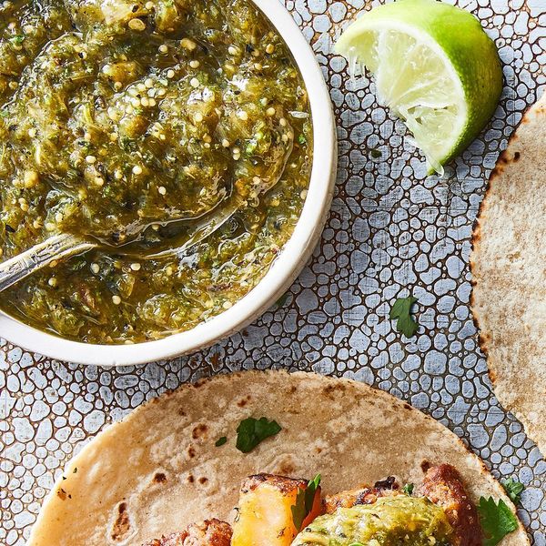 Charred Tomatillo and Scallion Salsa