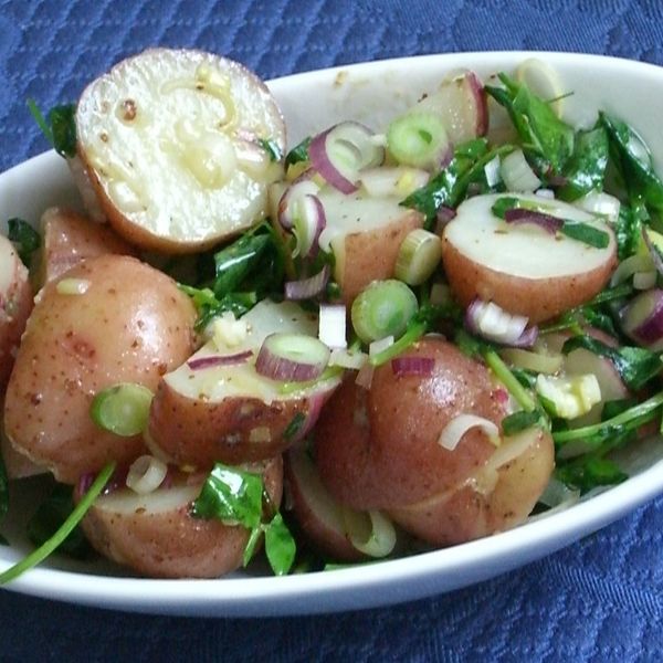 The Springiest Potato Salad Ever with Green Onion