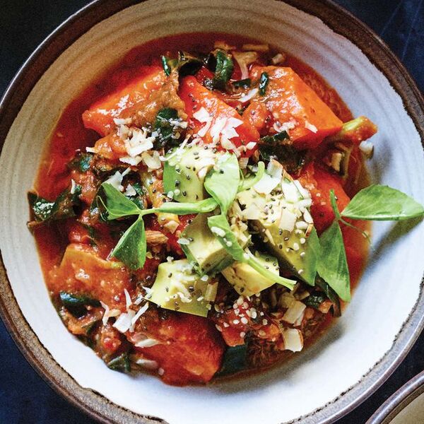 Sustenance Stew with Sweet Potatoes and Swiss Chard