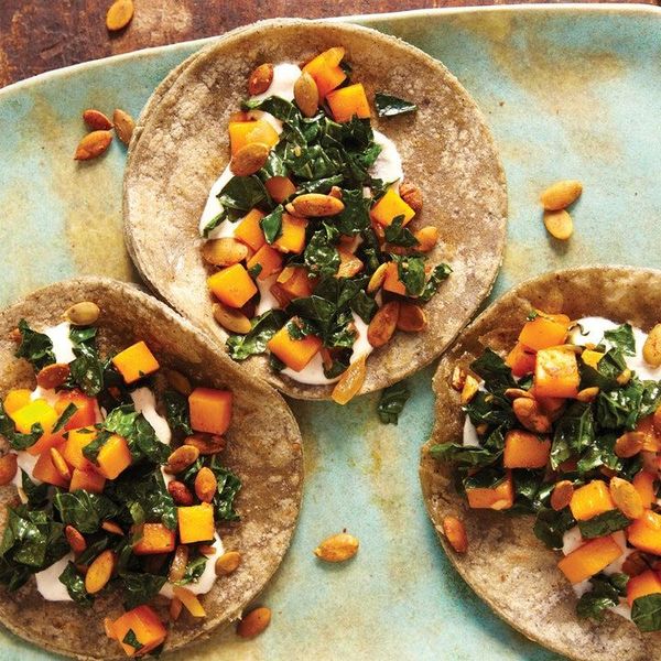 Butternut Squash, Kale, and Crunchy Pepitas Taco