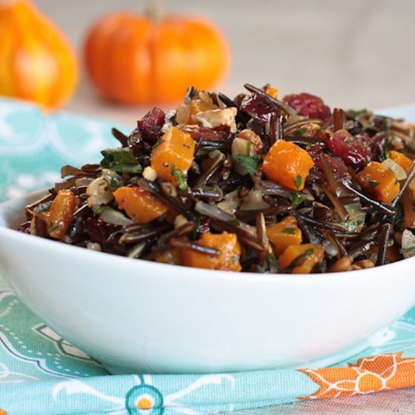 Wild Rice with Butternut Squash, Cranberries and Pecans