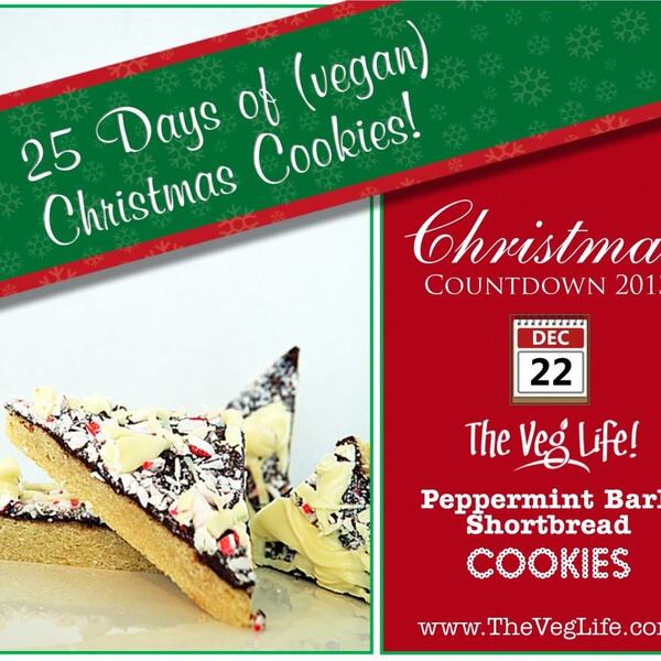 Peppermint Bark Shortbread Cookies {Vegan}