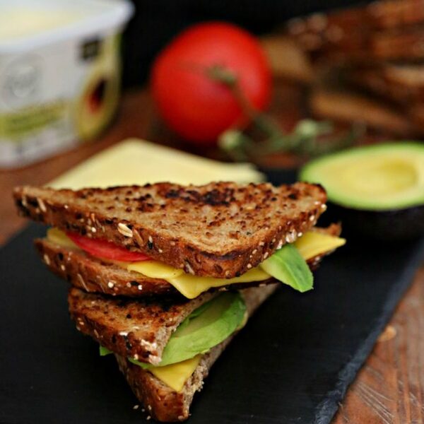 Avocado and Tomato Vegan Grilled Cheese