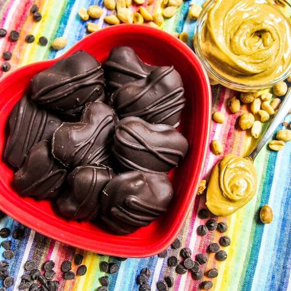 Vegan Peanut Butter Chocolate Hearts