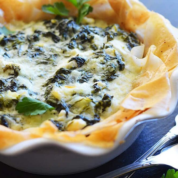 Vegan Creamed Spinach Phyllo Tart