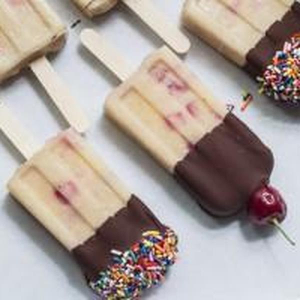Vegan Banana Split Popsicles
