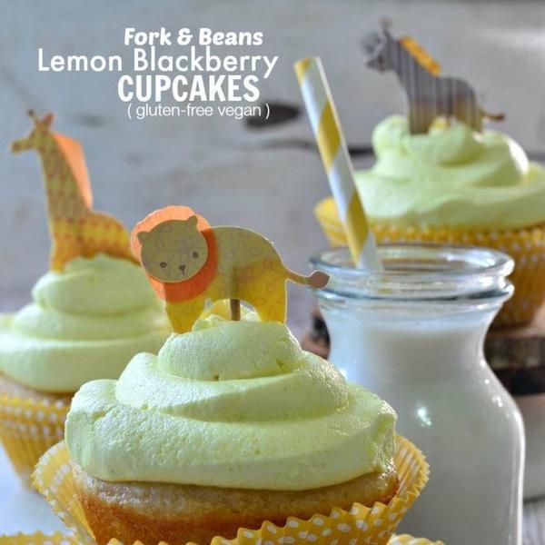 Gluten-free Vegan Lemon Blackberry Cupcake