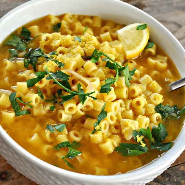 Vegan Garlicky Parmesan Pasta Soup