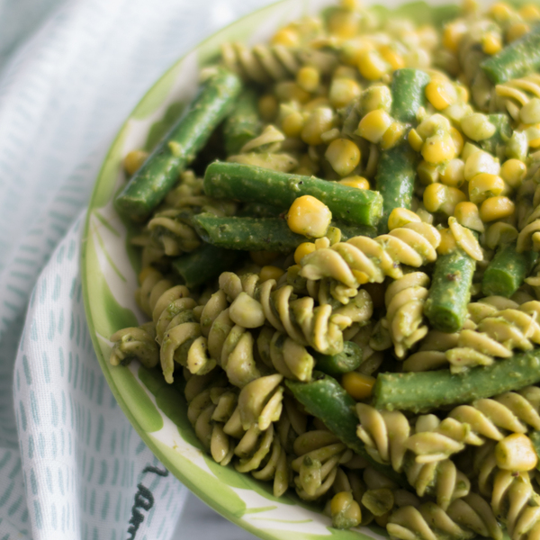 Easy Vegan Pesto Pasta Salad
