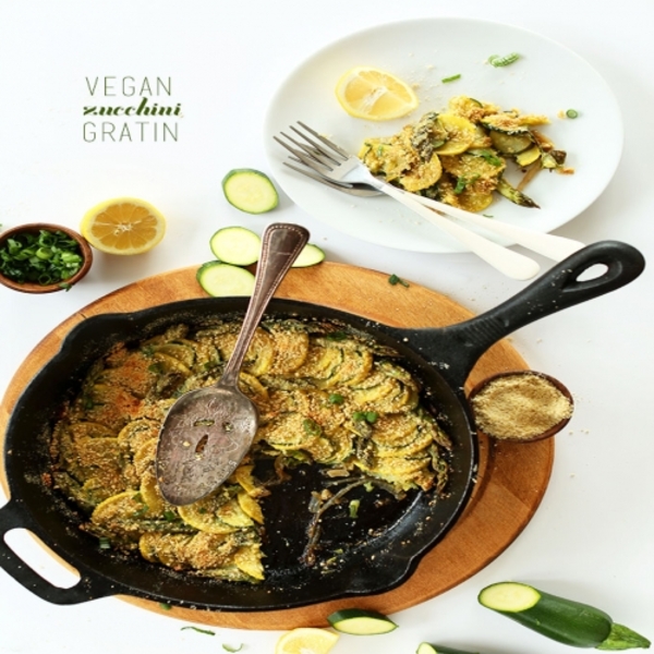 Vegan Zucchini Asparagus Gratin