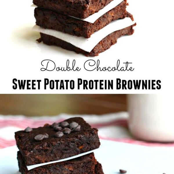 Double Chocolate Sweet Potato Protein Brownies {Vegan, Gluten Free}