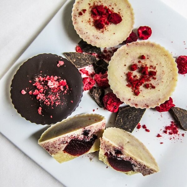 Vegan Chocolate Raspberry Jam Cups