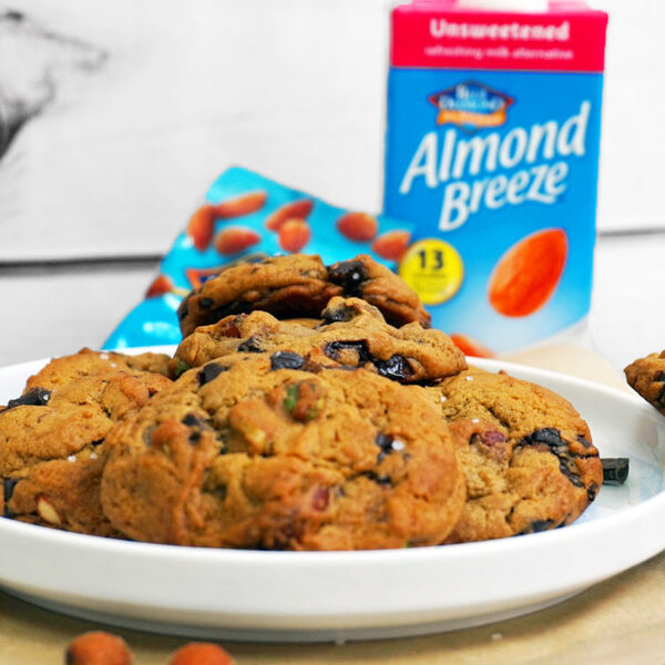 Chocolate Chip Pistachio and Almond Sea Salt Vegan Cookies