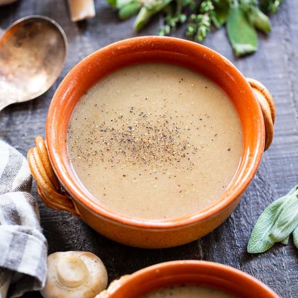 Paleo Cream of Mushroom Soup {Whole30 + Vegan Option}