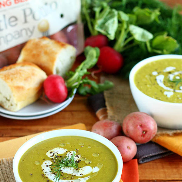 Vegan Cheesy Potato and Asparagus Soup